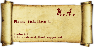 Miss Adalbert névjegykártya